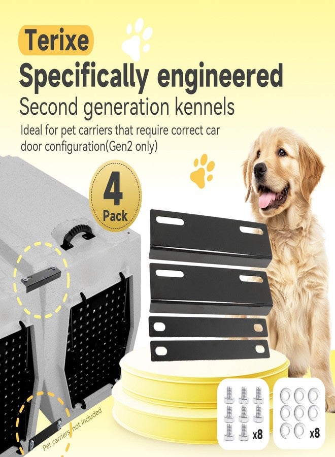 Terixe 4 Pack Coupler Kit Compatible with Ruffland Kennel, Tie Down Kit for Medium, Intermediate, Large Kennels, Fit for Gen 2 Only，with Bolts and Washers（ Not Applicable to X-Large Size） - Image 3